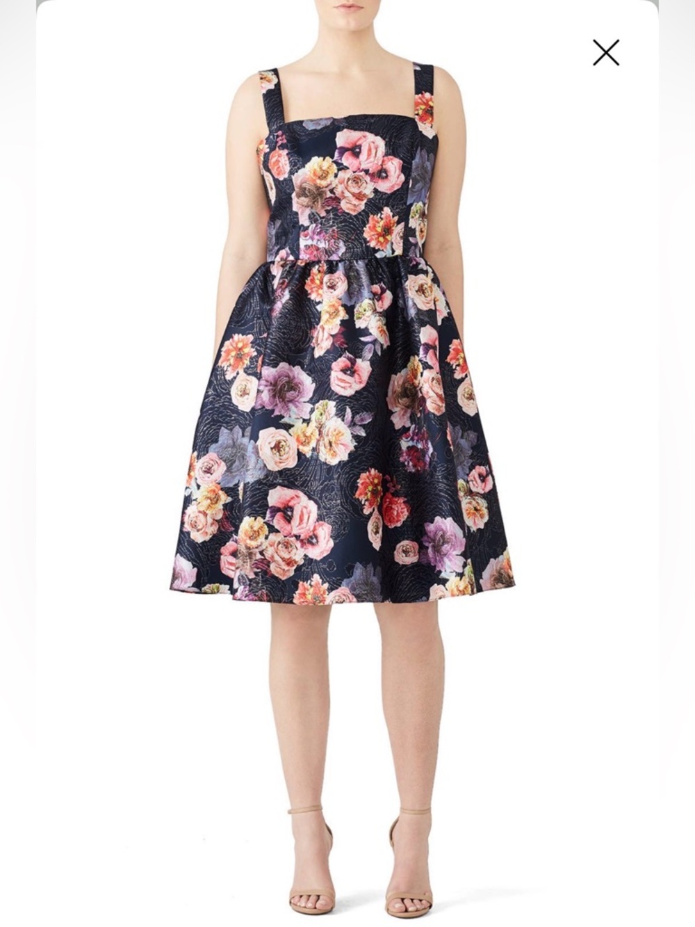 Christian Siriano Black Floral cocktail dress